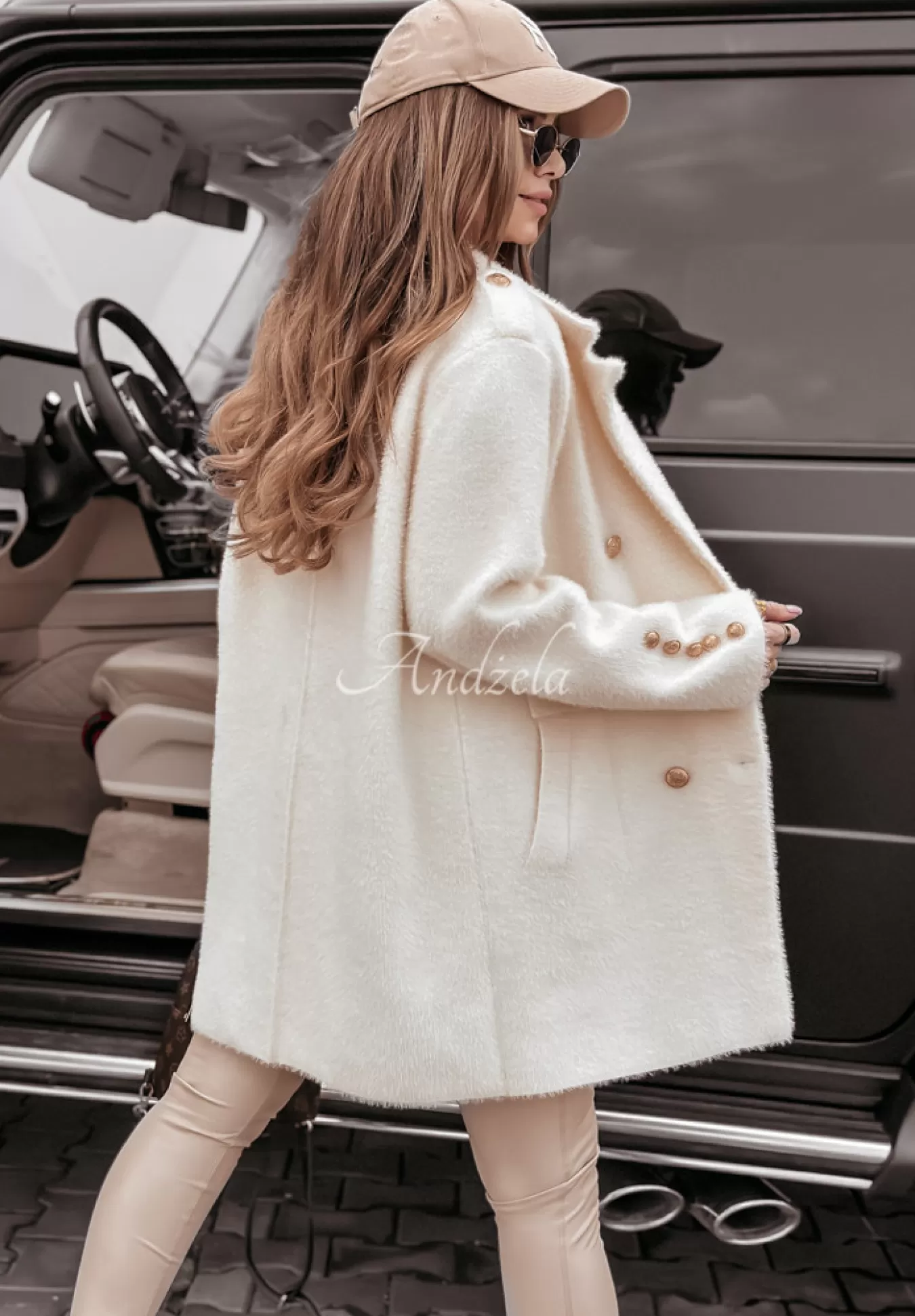 Flash Sale Plaszcz Alpaka Oversize Z Guzikami No Promises Ecru Kobieta Płaszcze