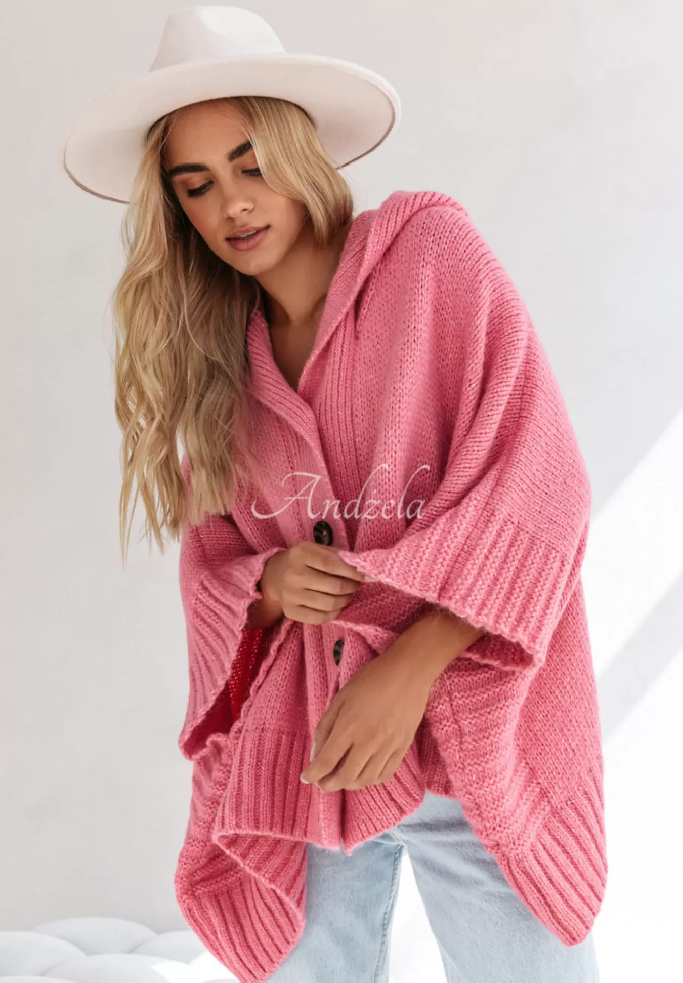 Discount Rozpinany Kardigan Oversize Cocomore Miracle Happens Rozowy Kobieta Kardigany