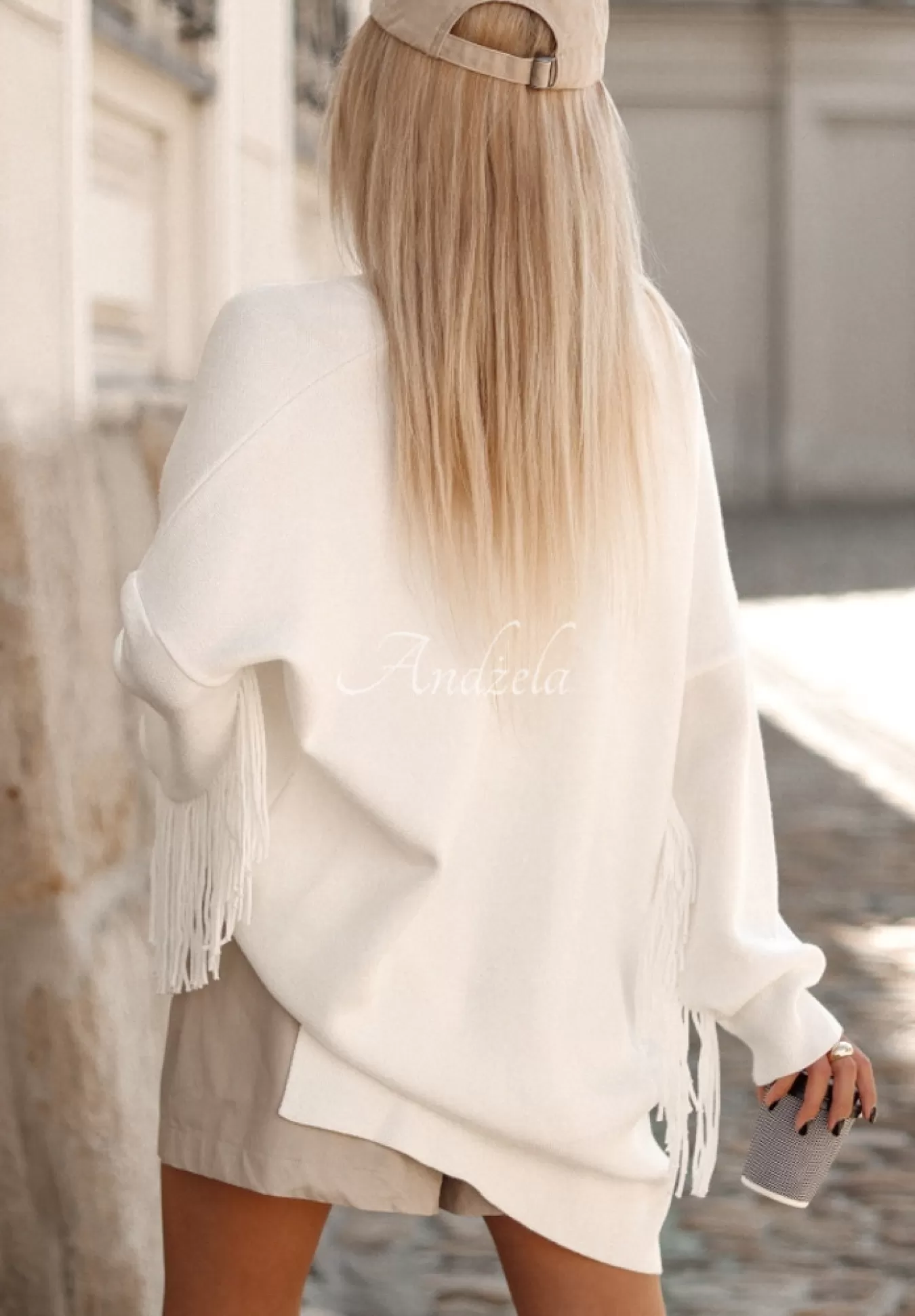 Best Sweter Oversize Z Fredzlami Cocomore Peaceful Space Ecru Kobieta Swetry