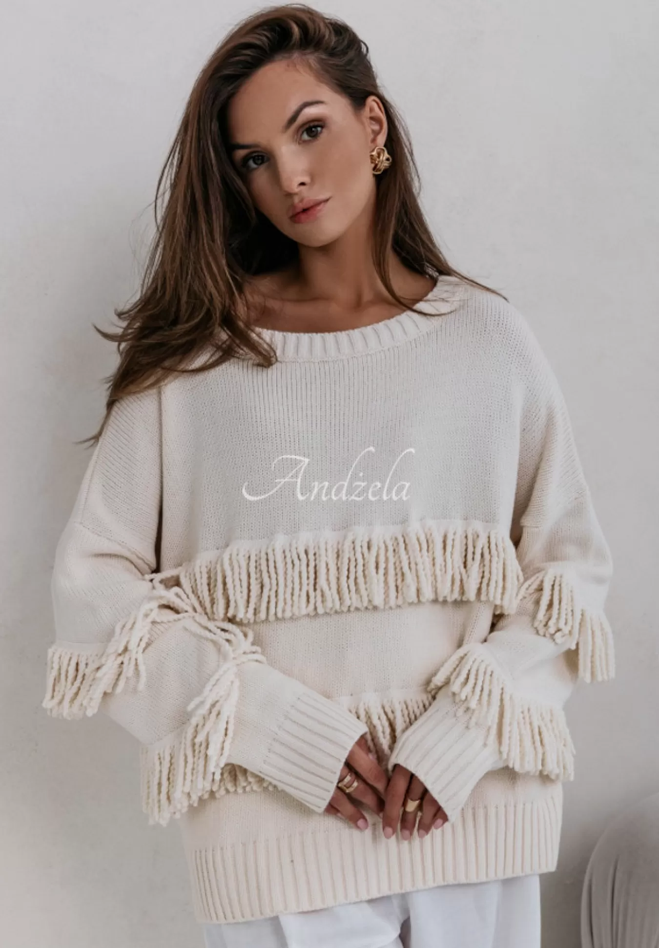 Cheap Sweter Oversize Z Fredzlami Cocomore Perfectness Jasnobezowy Kobieta Swetry