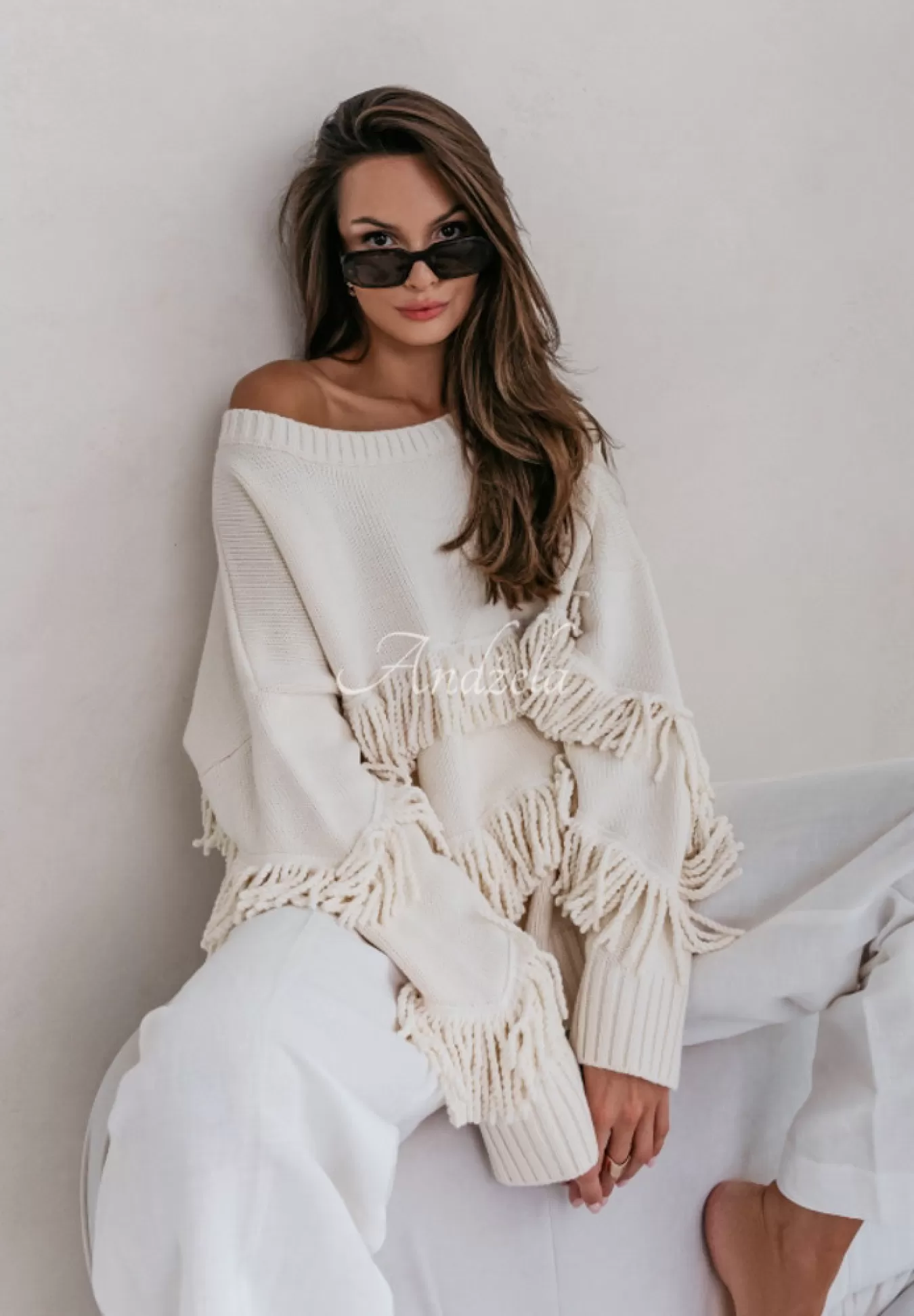 Cheap Sweter Oversize Z Fredzlami Cocomore Perfectness Jasnobezowy Kobieta Swetry