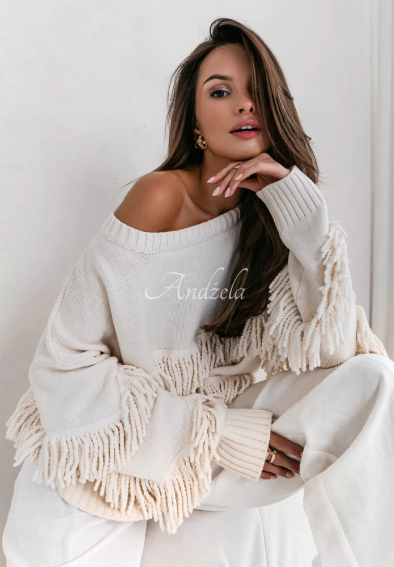 Cheap Sweter Oversize Z Fredzlami Cocomore Perfectness Jasnobezowy Kobieta Swetry