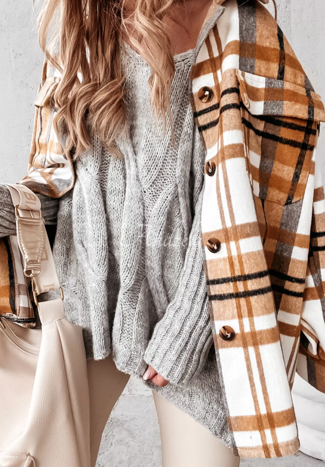 Outlet Sweter Oversize Z Ozdobnym Splotem Morley Szary Kobieta Swetry